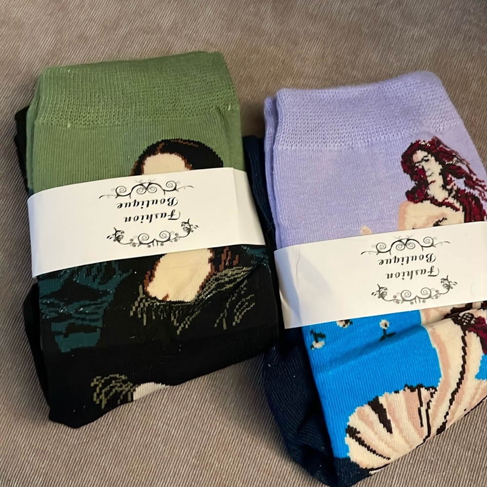 Two pairs of women’s artsy socks